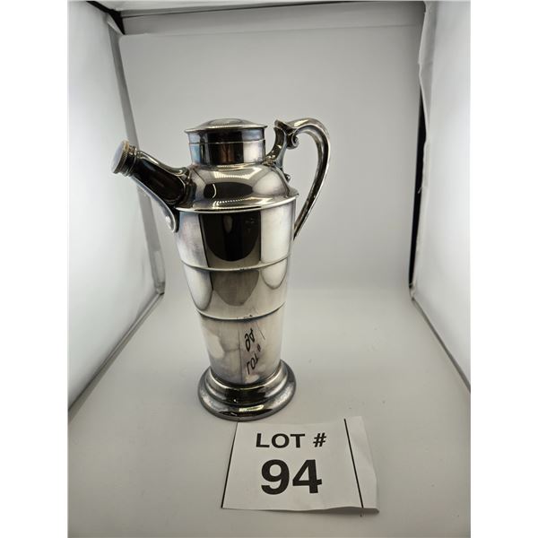 VINTAGE SILVERPLATE COCKTAIL SHAKER / PITCHER, EP COPPER BASE