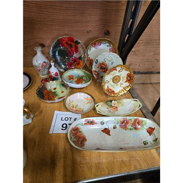 MIXED LOT OF VINTAGE FLORAL PORCELAIN PLATES, BOWLS, AND DECORATIVE DISHES