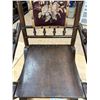 Image 4 : ANTIQUE WOODEN ROCKING CHAIR WITH NEEDLEPOINT BACK PANEL