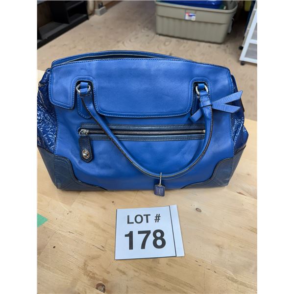 COACH BLUE LEATHER HANDBAG