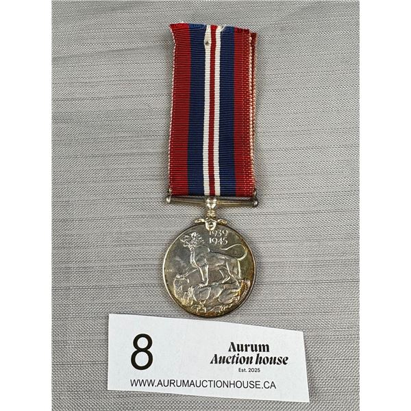 WW2 Canadian Silver 1939-1945 Military Medal With Ribbon