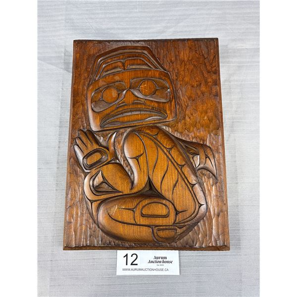 Very Nice 7x10" West Coast Native Carving Signed Spirit Man