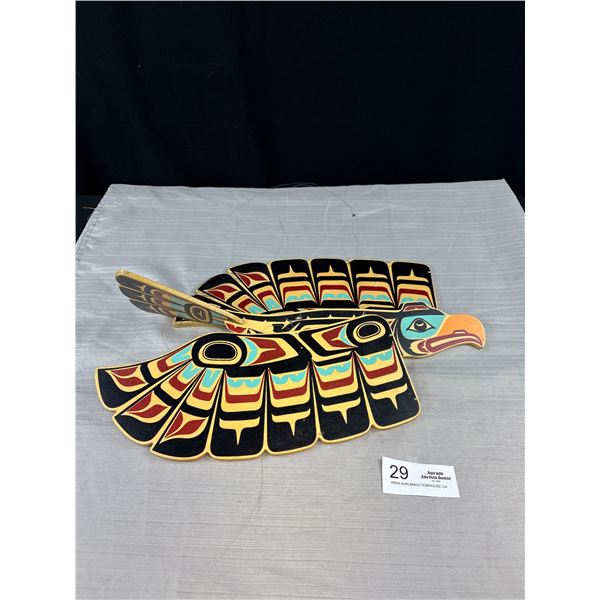 Lg Westcoast Native Eagle Mobil, Approx 16 1/2" Long 26" Wingspan, Wood