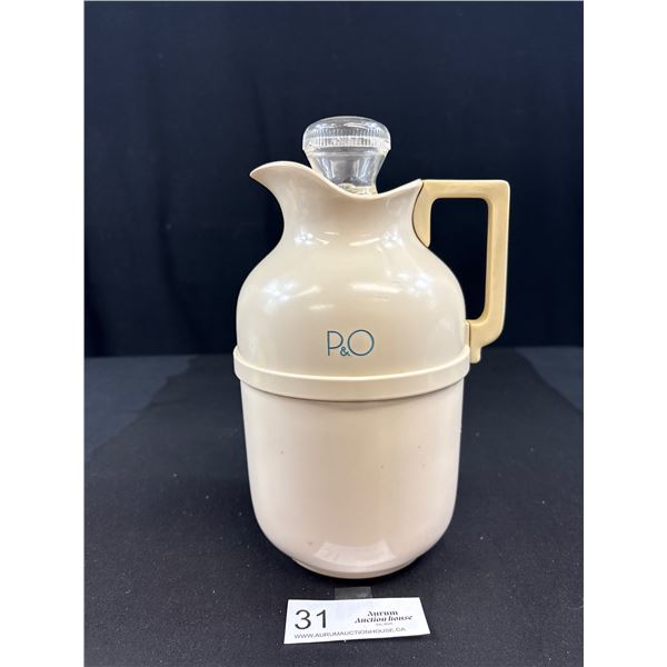 Vintage Thermos Carafe, Made in England, Patented 1925 Approx 9 1/2" Tall