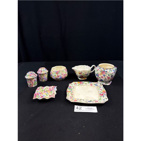 7 Pieces Vintage Chintz Pattern Ware, Fenton & Royal Winton