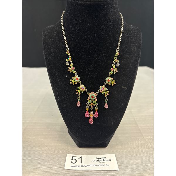 Vintage Borealis Rhinestones Choker Necklace