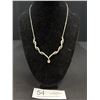 Image 1 : Lovely Silver Plated w/ Crystal Rhinestones Necklace