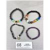 Image 1 : 4 Gem Stone Beads Stretch Bracelets