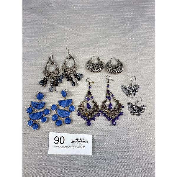 5 Pairs of Vintage Dangle Earrings
