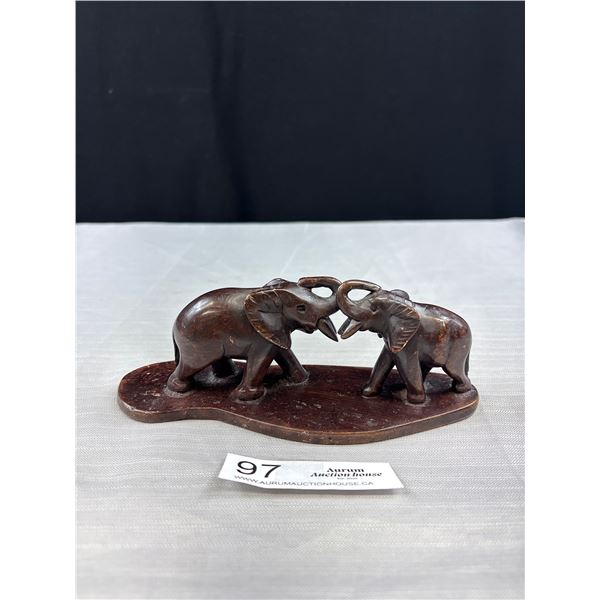 Vintage Stone Carrying 2 Elephants