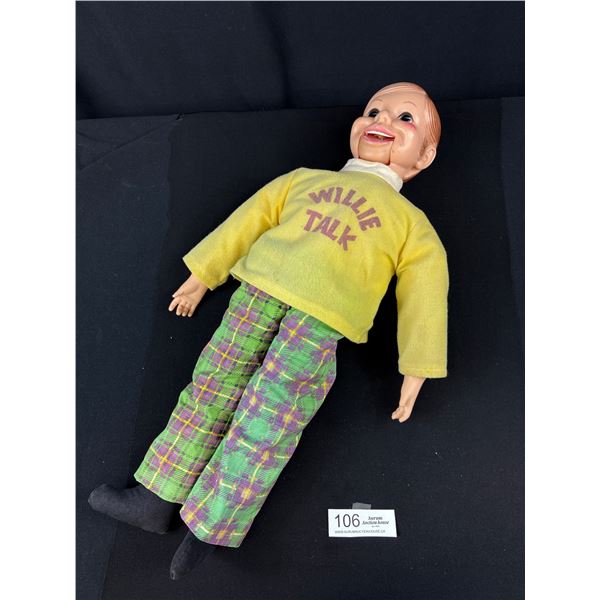 Lg 1950's "Willie Talk" Toy, Approx 24" Tall