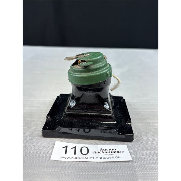 Rare 1920's Emson Camera Co.  Glass Lamp w/ Wick Cutter, Approx 3" Tall