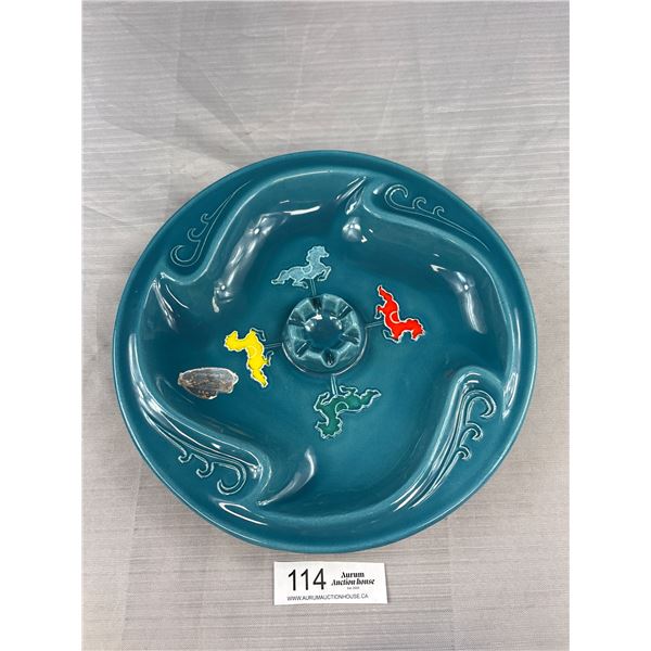 Very Nice Maddax Potteries California Dish, Has Original Foil Tag, Approx 12" Diameter