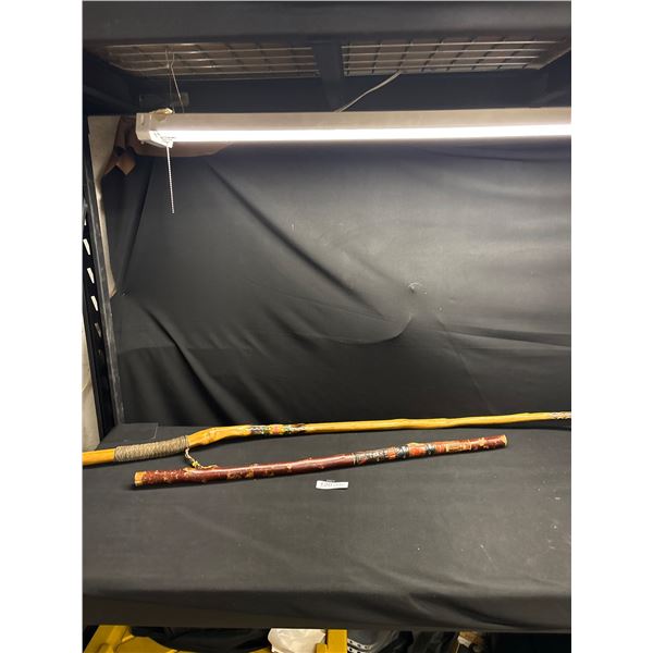 2 Vintage Folk Art Walking Canes