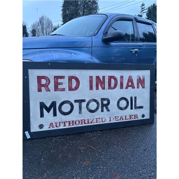 Custom Made 59"x29" Red Indian Motor Oil Sign NO SHIPPING
