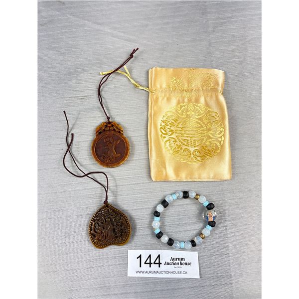 3 Asian Jewelry Items in Bag