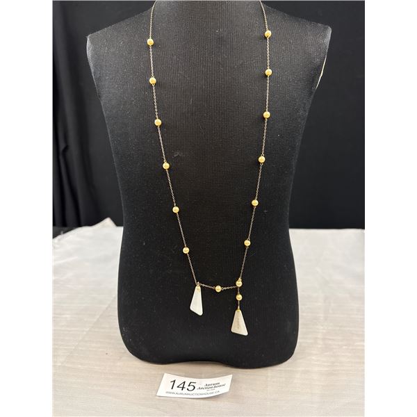 Interesting Faux Pearl + Opaque Glass Necklace 1920's