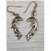 Image 2 : Pr Of 1.5" Long Sterling Double Dolphin Earrings
