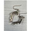 Image 3 : Pr Of 1.5" Long Sterling Double Dolphin Earrings
