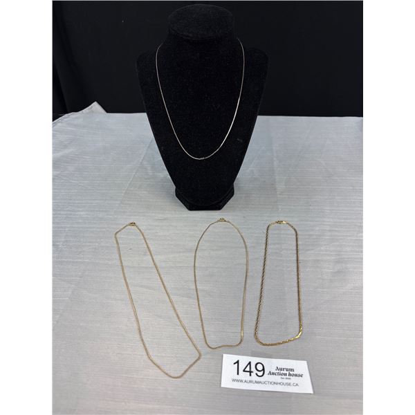 4 Gold + Silver Tone Chains/Necklaces