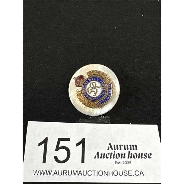 A Superb "Royal Engineers" Sweetheart Pin Enamel + Mother of Pearl