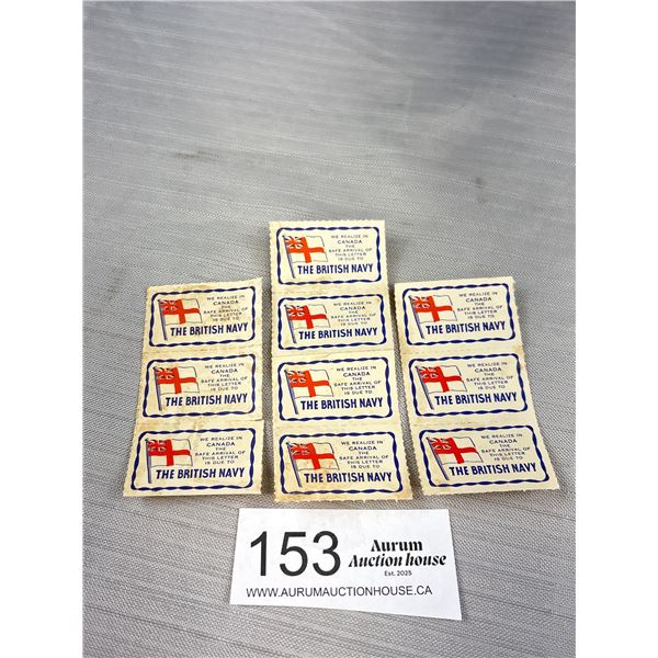 WWII British Navy Safety Mail Stickers/Stamps