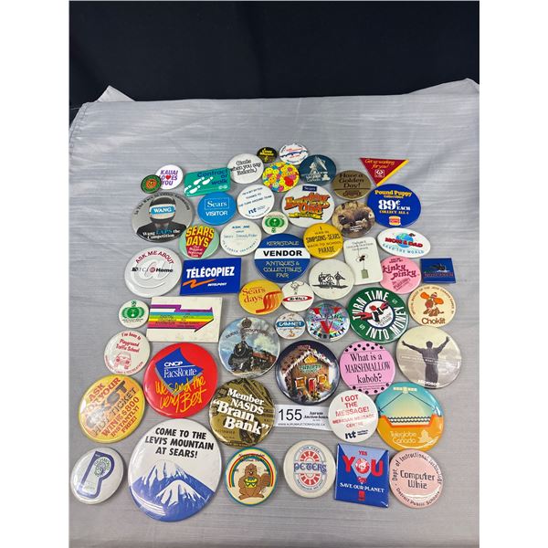 50 Vintage Pins/Badges