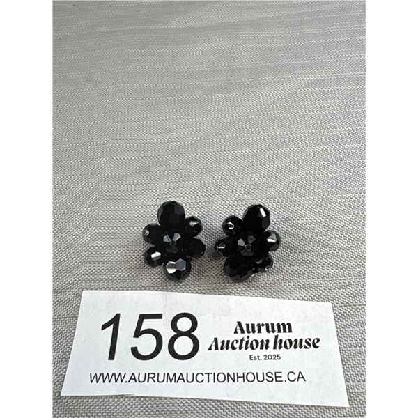 Nice Pair of Vintage Black Sherman Earrings