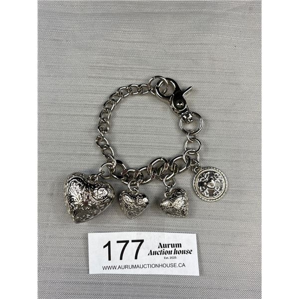 Vintage Silver Tone Kathy Van Zeeland Charm Bracelet