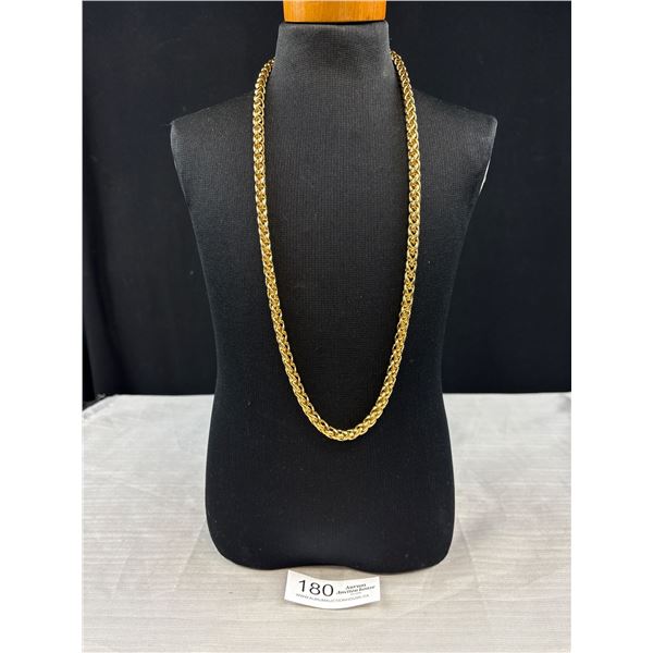 Outstanding Gold Plated Heavy Necklace, 27 Inches Length, Unmarked