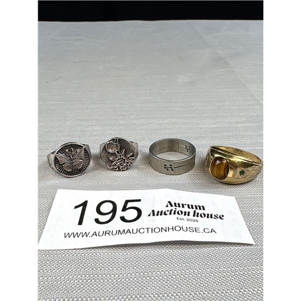 3 Vintage Rings + 1 Ring Band