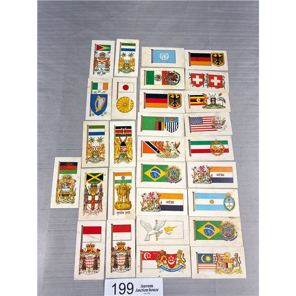 29 Cards Flags + Emblems of the World From Brooke Bond Tea