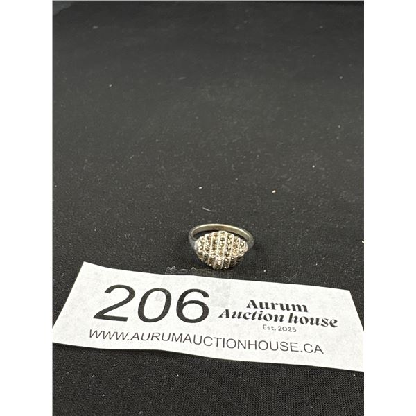 A Very Nice Deco Style Sterling + Marcasite Ring