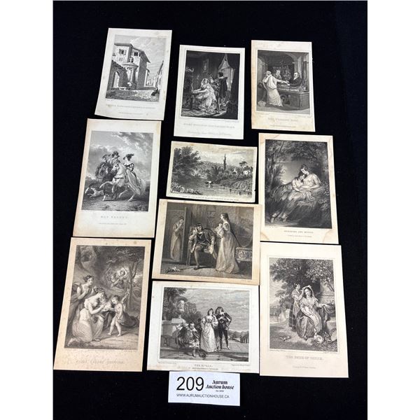 10 Funny Miniature Engravings 1820's +1830's