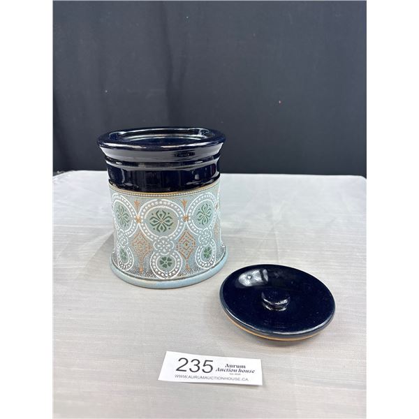 Antique Stoneware Tobacco Jar - England (6" Tall)