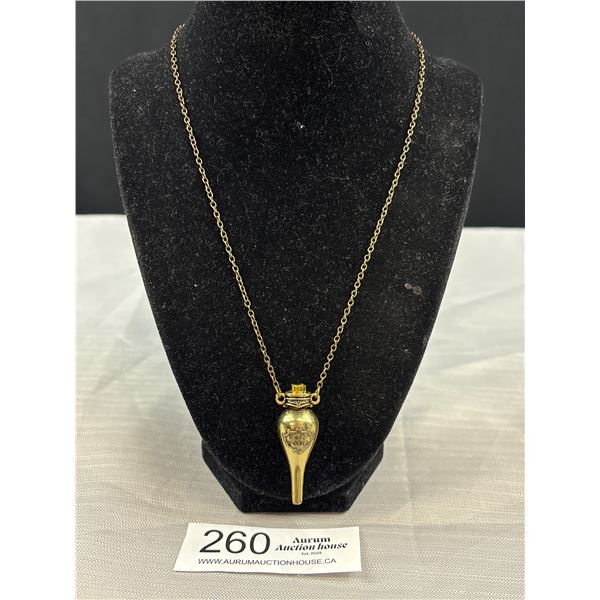 Vintage Silver Bottle Pendant w/ Chains Necklace