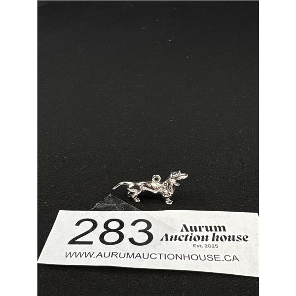 A Heavy Duchsund Dog Sterling Pendant/Charm