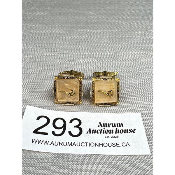 Pair of Smoking Pipe 1950s Cuff Links