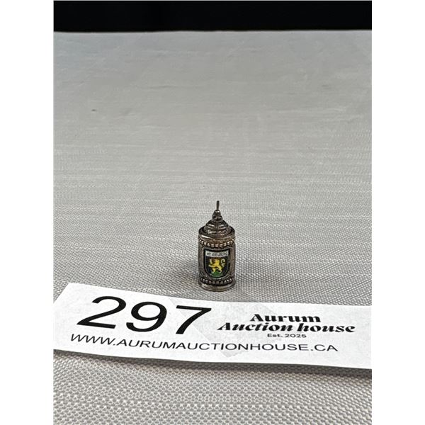 A Nice Enamel on 800 Silver Vintage Beer Stein Charm