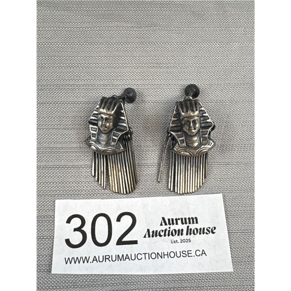 Signed "Dafri" Egyptian Revival 1950s Earrings