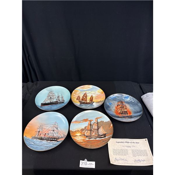 Lot of 5 1981 Royal Cornwall Decorative Ship Plates