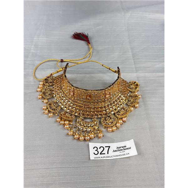 Vintage Indian Gold Choker Necklace As Found