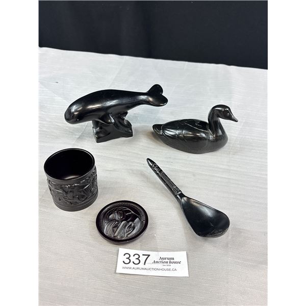 Lot of 4 Very Nice West Coast Native Carved Resin Pieces