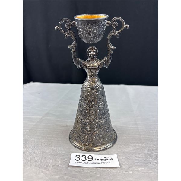 Vintage Silver Plated double toasting Wedding Cup Goblet
