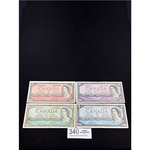Lot of 1954 Bank of Canada Notes $1 $2 $5 $10