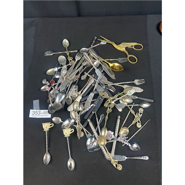Large Vintage Lot of souvenir Spoons etc
