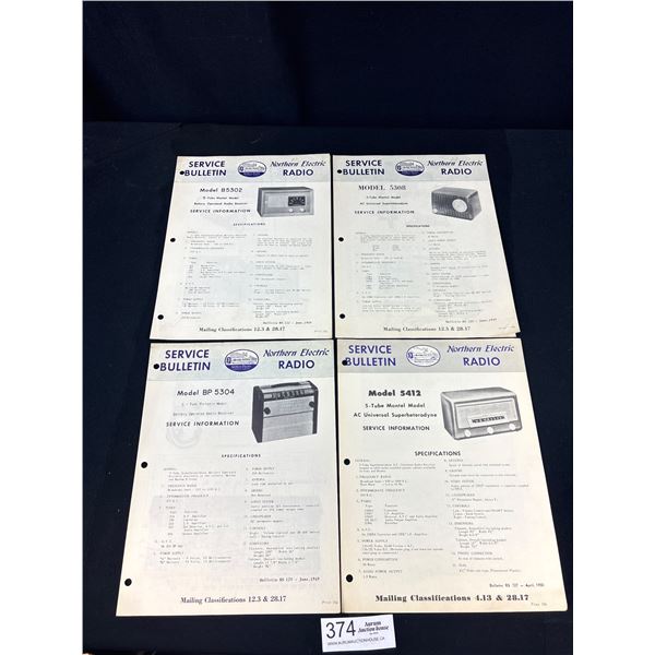 4 1949 + 1950 Northern Electric Radio Service Bulletins
