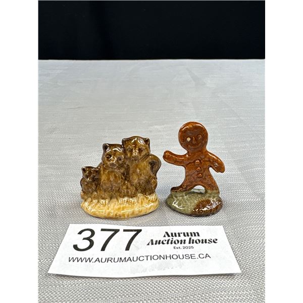 2 Wade Nursery Rhyme Figures, 3 Bears + Gingerbread Man