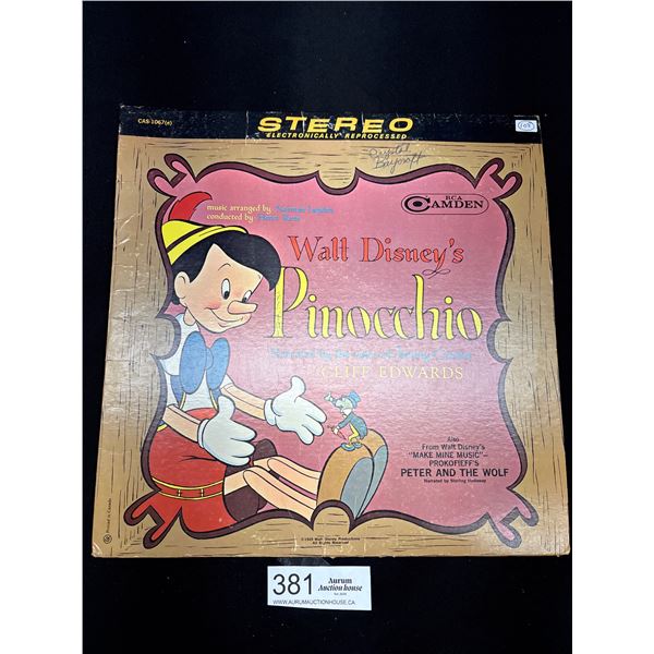 1949 L.P Record Walt Disneys "Pinnochio"