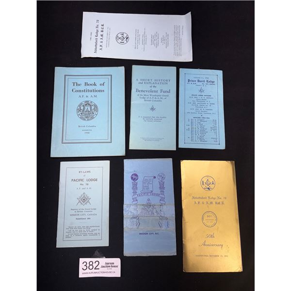 A Lot of Masonic Paper Ephemera (Abbotsford + Mission)